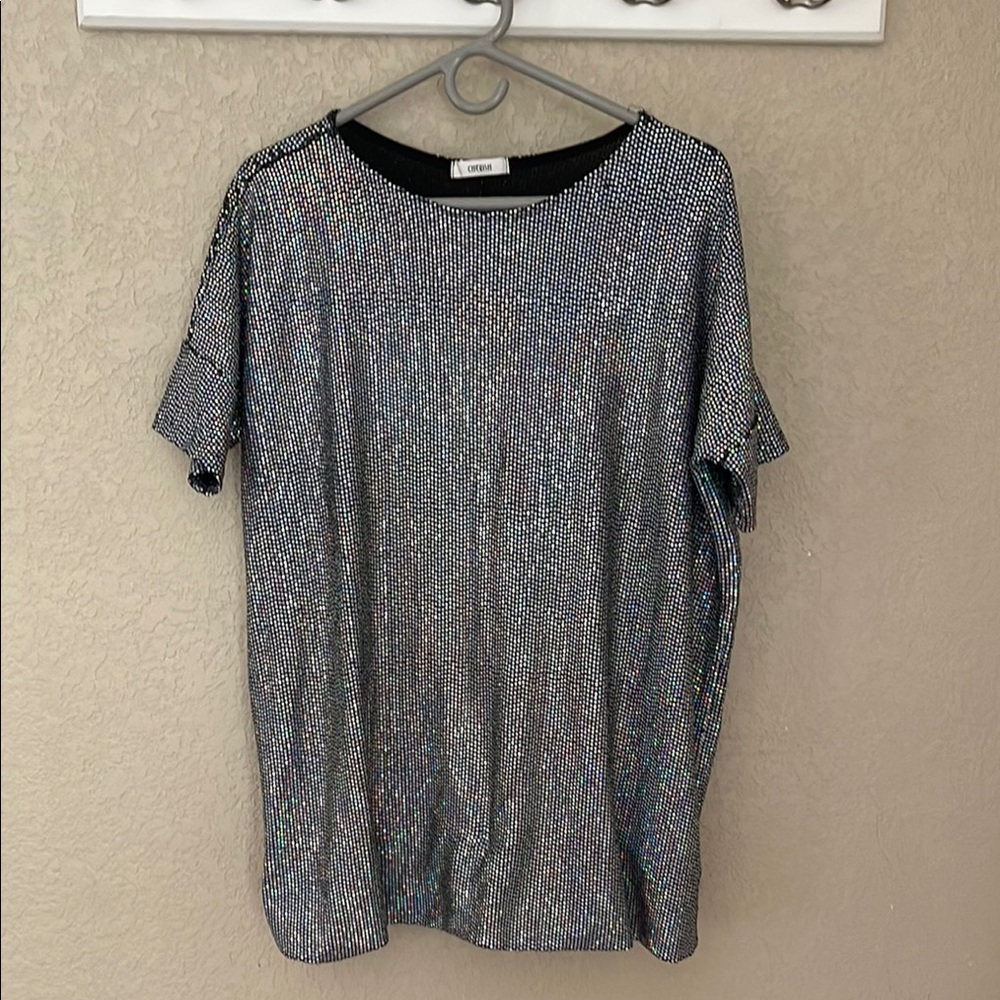 Shimmering Silver Men’s Rave Club Top